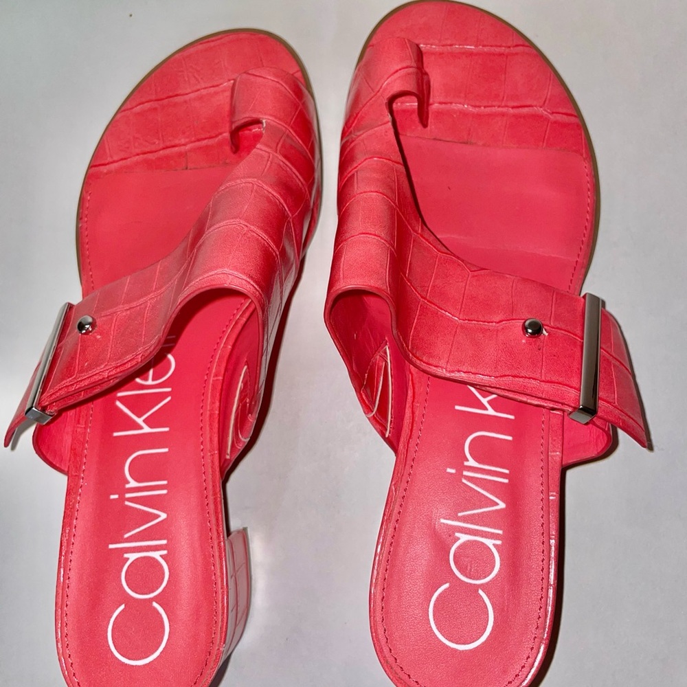 Calvin Klein NEW Women's orange leather Sandals